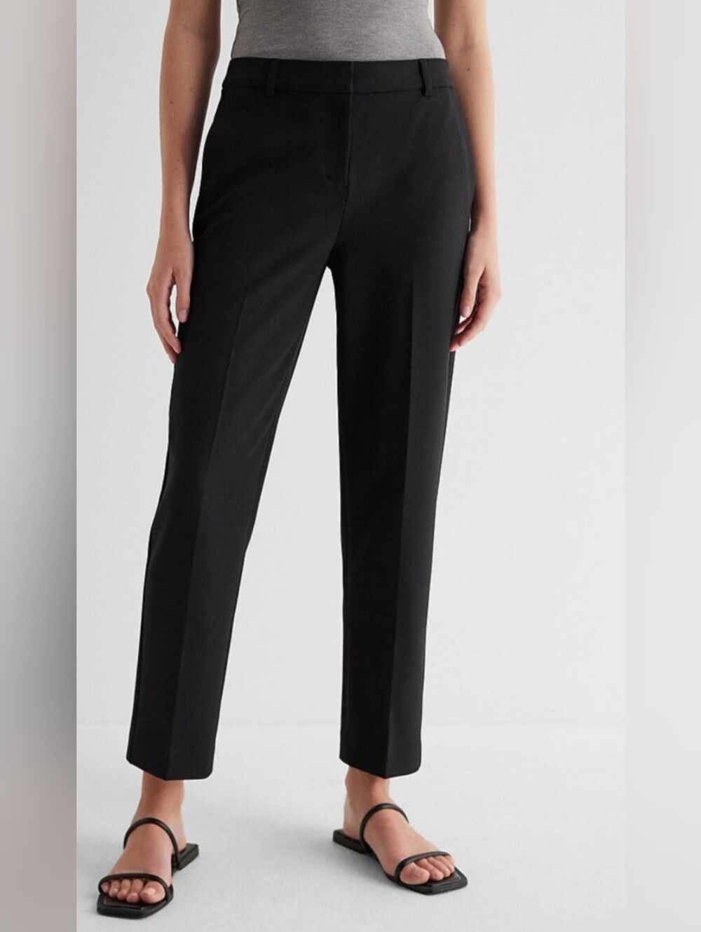 Express Editor Black Women's Straight-Leg Dress Ankle Pants 8R